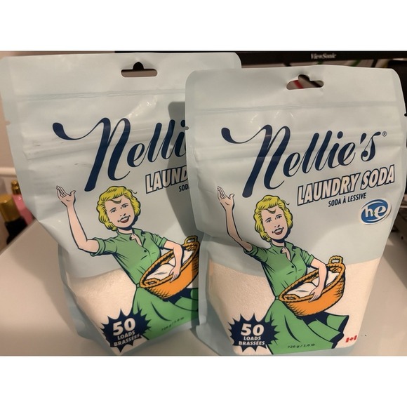 2 Pack Of Nellie's All Natural Laundry Soda 50 Loads 1.6 lbs Brand New - Picture 1 of 1